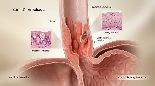 Barrett's Esophagus with Intestinal Metaplasia and Columnar Epit