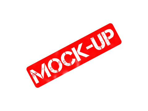 Red mock-up rubber stamp icon, grunge mock-up seal template, isolated vector illustration for design presentation