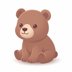 Fototapeta premium Cute Baby Bear Isolated on White Background