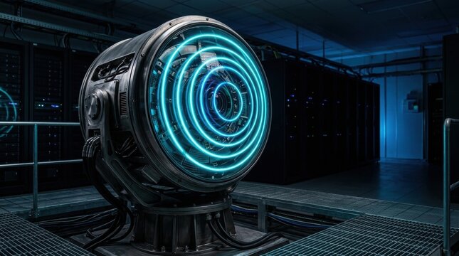 Cybersecurity operations monitoring interface displaying Cybersecurity radar dome pulsing for threat defense