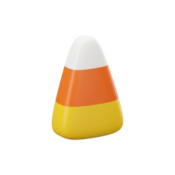 Single piece of halloween candy corn isolated on white