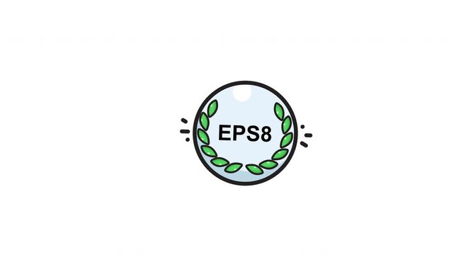 Green laurel leaves create a circular border design for emblems, labels. Eps8 format on white background for versatile customization.