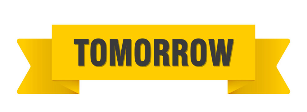 tomorrow yellow ribbon isolated on transparent background. tomorrow ribbon