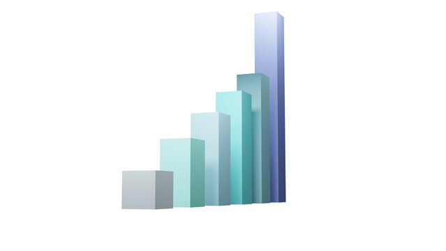 Modern 3D pillars upward progression, representing growth, ranking, achievement, and rising values. Suitable for stock markets, finance, leaderboards, rankings, competition, and achievement