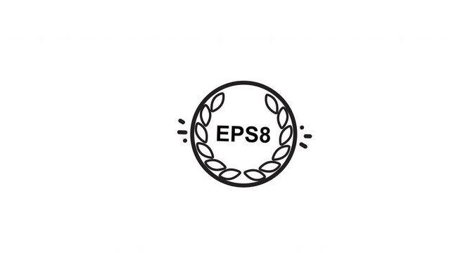 Circular laurel emblem graphic symbol suitable for logos, awards, certificates, and branding. Monochromatic design in eps8 format. Modern and versatile.