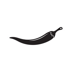 Obraz premium Cayenne pepper silhouette vector flat illustration design.Adobe Illustrator Artwork