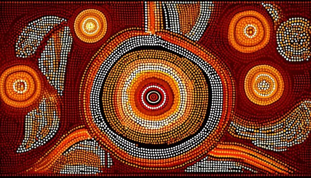 abstract theme of australian aboriginal art represent style and dot painting techniques ai abstract image