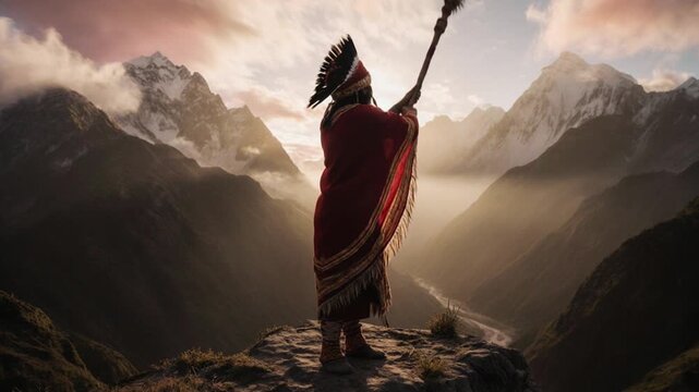 Inca Indigenous People in Andes Mountains Peru