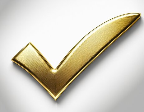 gold check mark on white background