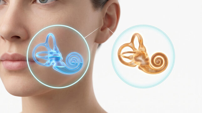 Meniere Disease Inner Ear and Vestibular System Medical Concept
