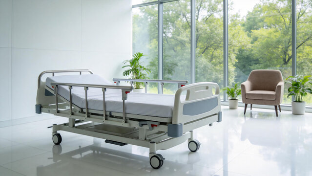 Hospital ward with bed