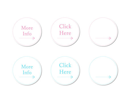 Pastel Circle Shadow Button Set Vector