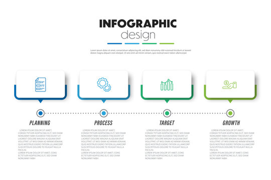 Timeline for infographics template diagrams, graphs business concept charts with 5 options.