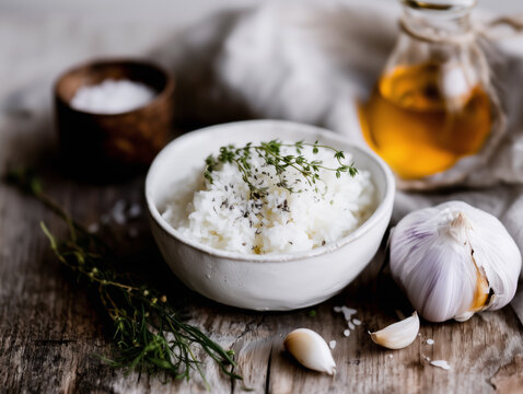 white rice with herbs