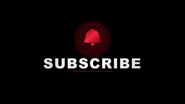 Subscribe button with notification bell icon on black background