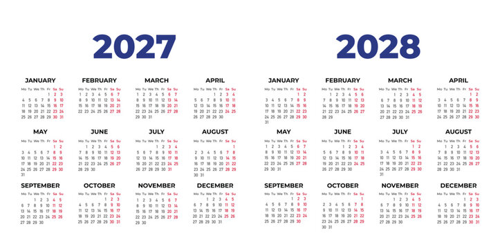 calendar 2027 2028