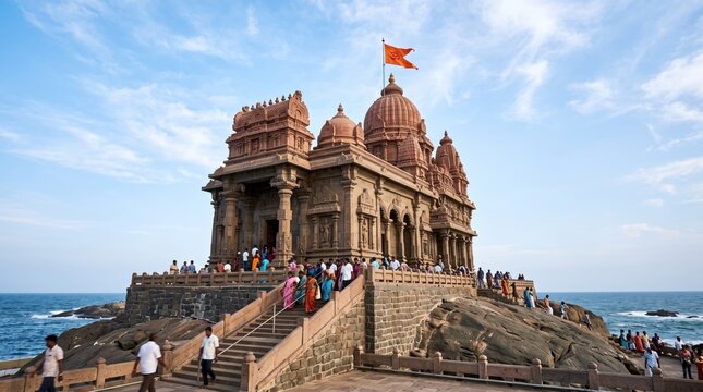 Vivekananda rock memorial in kanyakumari, tamil nadu, india