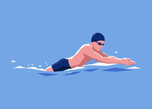 Breaststroke Swimmer Vector Illustration