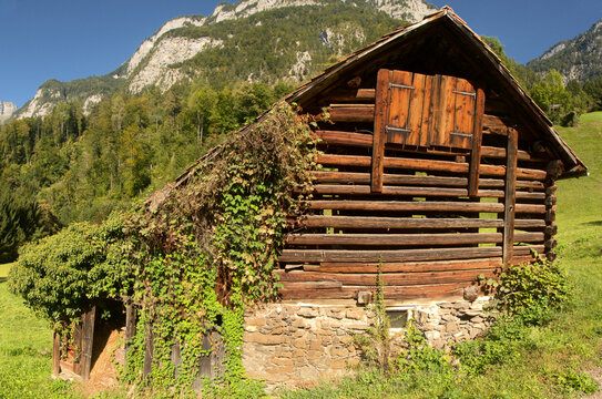 Rustic barn in Berschis, Swiss Canton of Sankt Gallen