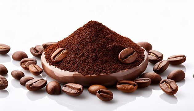 coffee beans on white
