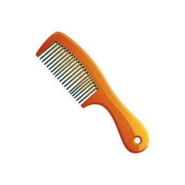 Orange Wide Tooth Hair Comb Vector Illustration
