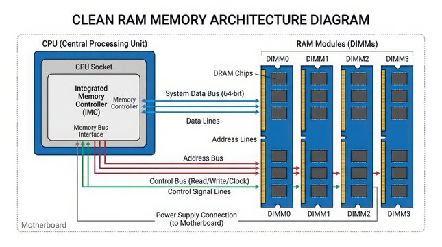 Detailed RAM architecture diagram showing memory modules and data flow