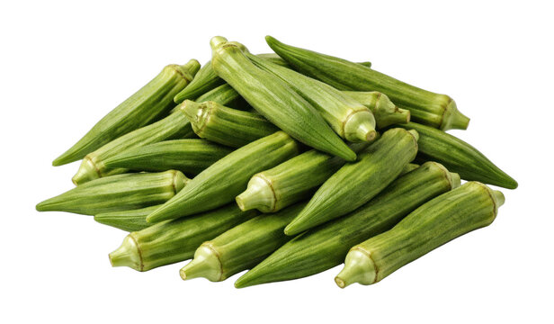 PNG Fresh green okra vegetable pile