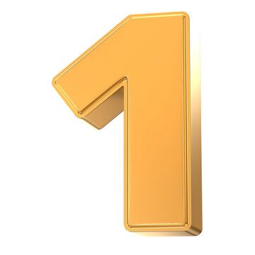 Shiny gold 3D number one