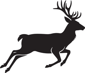 Fototapeta premium Running Deer Silhouette Vector