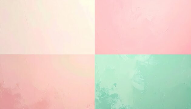 Four quadrant abstract watercolor grid in pastel tones.