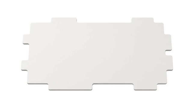 Rectangular white sticker with notched edges isolated on a plain background for creative graphic design projects and product labeling needs