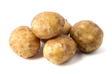 Fototapeta premium potatos isolated on white background close up