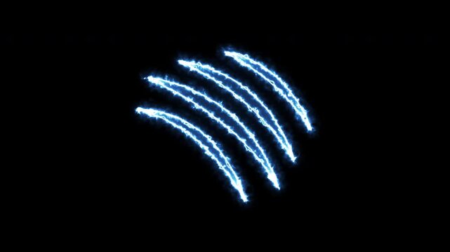 Blue color claw effect animated animal scratch effect flaming scratch light effect, Suitable for backgrounds, posters, digital art. 4K video