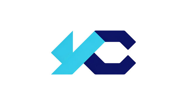 Modern minimalist geometric logo icon with abstract blue and dark blue interlocking elements abstract geometric minimalist branding identity creative corporate business composition