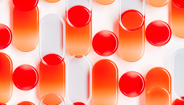 Abstract futuristic technology background with orange glass gradient shapes.