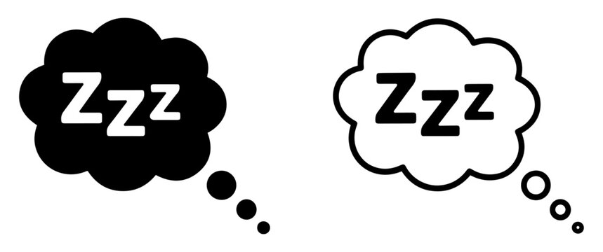 sleepy zzz dream rest speech bubble icon
