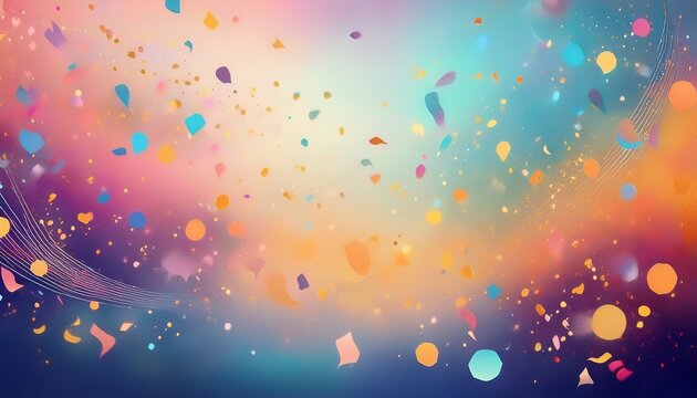 joyful work anniversary backdrop featuring abstract confetti pastel gradients celebratory patterns leaving plenty of room for text