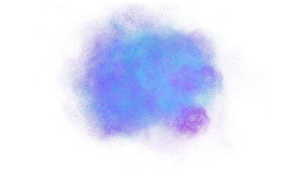 Blue and purple nebula cloud isolated on transparent background. Translucent cosmic smoke texture, outer space galaxy effect, and magical atmospheric overlay for digital art and photo editing. © Iryna