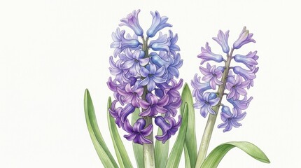 Obraz premium Spring Hyacinths With Purple Flo