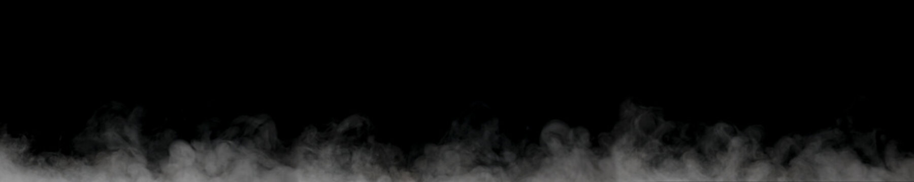 White smoke effect rising from the bottom on a black background, creating a dramatic atmospheric overlay for cinematic design, special effects, and creative compositions.