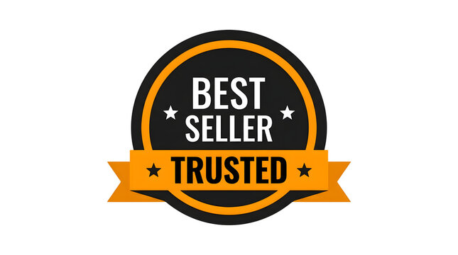 Best Seller Trusted Badge Label Icon for E-commerce Marketing and Retail Sales Promotion