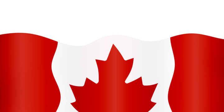 Waving Canada National flag background with copy space. Canada day 1st of july design. Vector illustration