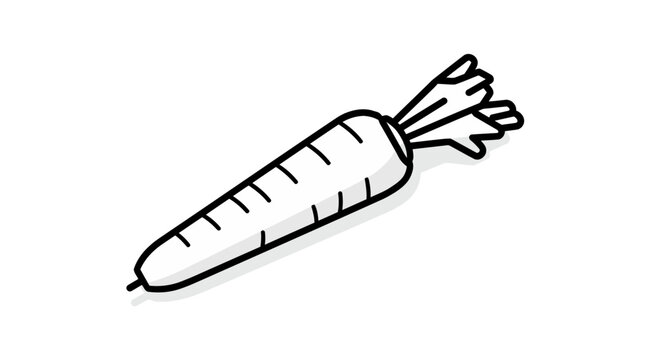 Simple line art carrot icon for healthy eating.