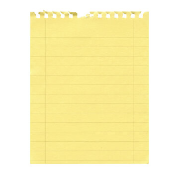 Yellow lined legal pad paper with torn top