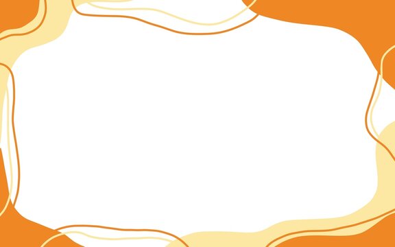 Vibrant orange and yellow organic wavy border frame background for banner, poster, and social media post