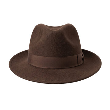 Classic dark brown wool felt fedora hat