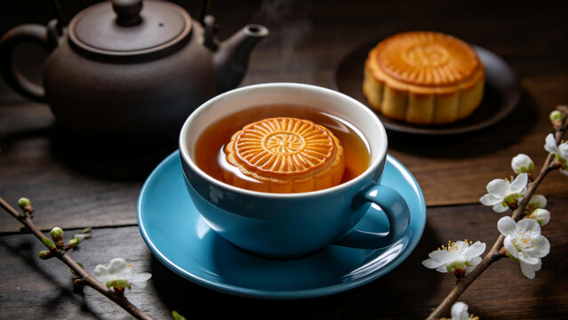 Mooncake in a teacup