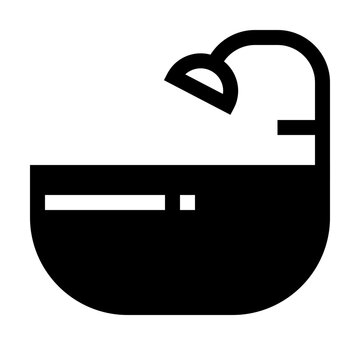 Bathtub Filled style, modern bathtub with curved basin and faucet, ideal for bathroom interiors, wellness themes, spa concepts, and home renovation projects.