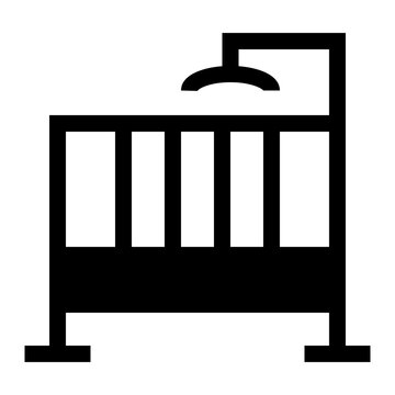 Baby Crib Filled style, small nursery crib with protective rails, ideal for baby room designs, parenting content, nursery themes, and family projects.