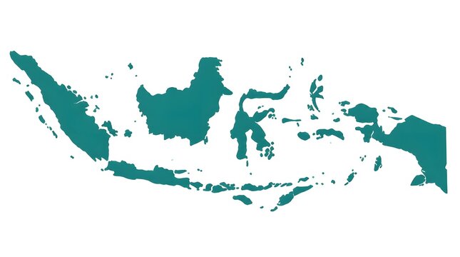 Indonesia Map Silhouette Vector Illustration with Islands